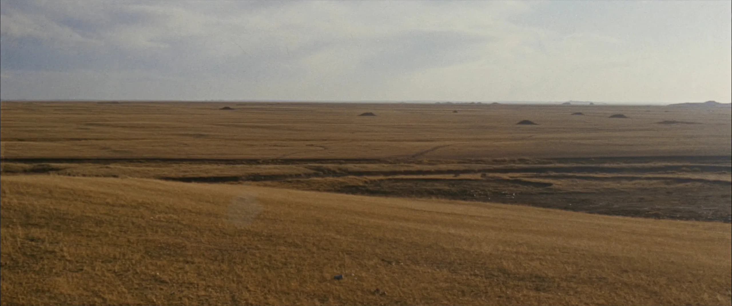 Illustration: Die offene kasachische Steppe im Spätherbst, leer und weit — Sinnbild für Deportation und Verbannung.